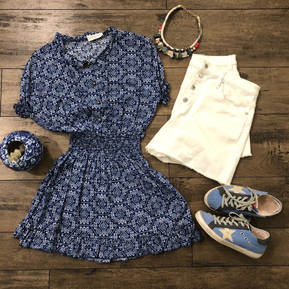 Blue Tunic/Super Mini Goodnight Macaroon